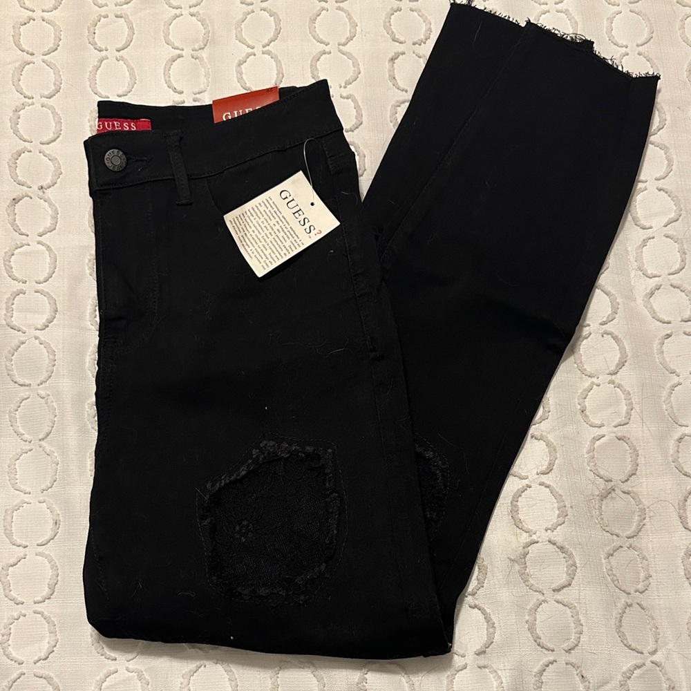 Guess Black Ripped Jeans